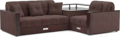 Диван угловой Mebel-Ars Прага (велюр шоколад HB-178 16)