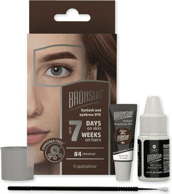Набор для окрашивания бровей Bronsun Для домашнего окрашивания BR-2007 4 каштан