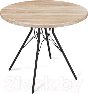 Обеденный стол Sheffilton SHT-TU34-P/80 МДФ (черный муар/дуб сонома светлый)