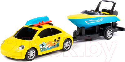 Автомобиль игрушечный Полесье Турне с катером на прицепе / 92540