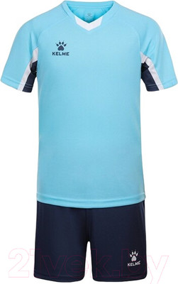 Футбольная форма Kelme Short-Sleeved Football Suit / 8251ZB3002-405 (р.140, голубой/темно-синий)