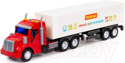 Трейлер игрушечный Полесье Профи Тягач с полуприцепом со светом и звуком / 93462 (инерционный)