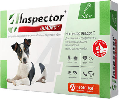 Капли от паразитов INSPECTOR Quadro для собак 4-10кг / I305