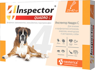 Капли от паразитов INSPECTOR Quadro для собак 25-40кг / I307
