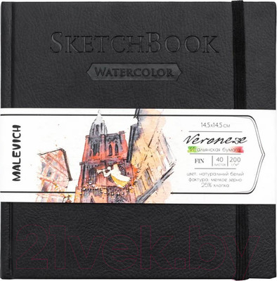 Скетчбук Малевичъ Veroneze / 401474 (40л, черный)