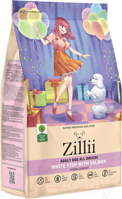 Сухой корм для собак Zillii Adult Dog белая рыба с лососем / 5658050 (0.8кг)
