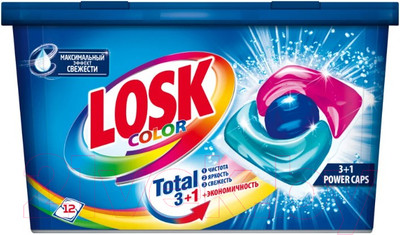 Капсулы для стирки ЛОСК Color 3 в 1 (12шт)