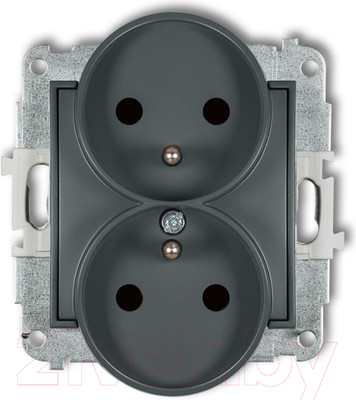 Розетка Karlik Schuko 28MGP-2sp 2Х2P+Z (графитовый матовый)