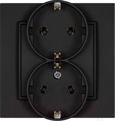 Розетка Karlik Schuko 12MGP-2s 2X2P (черный матовый)