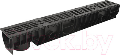 Лоток водоотводный Ecoteck Standart 100.125 h129 / ДИ 11305000 (с решеткой)