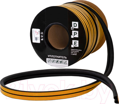 Лента уплотнительная Vettore D-профиль Black (12x14мм, 40м, черный)