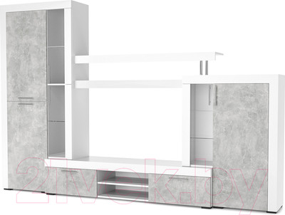 Стенка Mebel-Ars Мартин (белый/ателье светлый)
