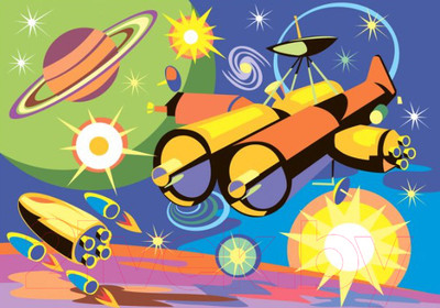 Картина по номерам Lori Космический корабль / Ркн-101