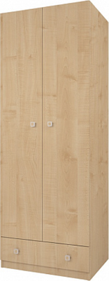 Шкаф Polini Kids Simple двухсекционный с ящиком / 0001302.30 (натуральный)