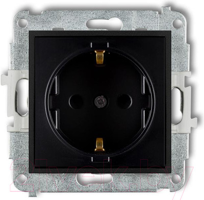 Розетка Karlik Schuko 12MGP-1sp 2P+Z (черный матовый)