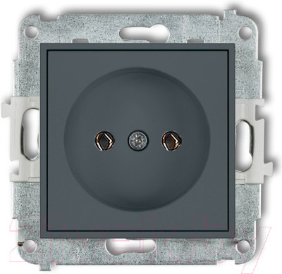 Розетка Karlik 28MGP-1 2P (графитовый матовый)