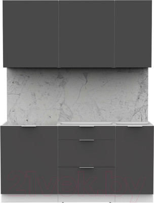 Кухонный гарнитур Интермебель Микс Топ-2 1.6м без столешницы (графит серый)