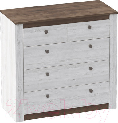 Комод Мебельград Даллас 5ящ (дуб винтерберг/таксония)