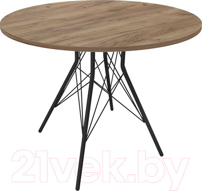 Обеденный стол Sheffilton SHT-TU2-1/90 ЛДСП (черный муар/дуб галифакс табак)