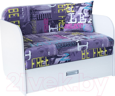 Диван Анмикс Кейт (ЛДСП бодега/принт Musik Violet)