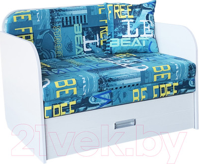 Диван Анмикс Кейт (ЛДСП бодега/принт Musik Azure)