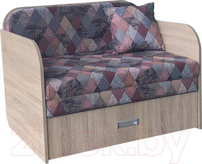 Диван Анмикс Кейт (ЛДСП дуб санома/принт Inkanto Vision)