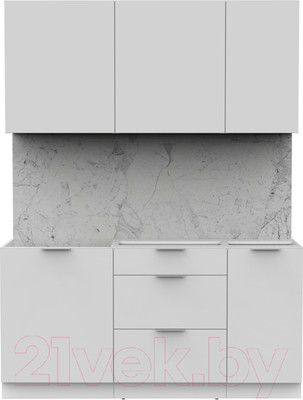 Кухонный гарнитур Интермебель Микс Топ-2 1.6м без столешницы (белый премиум)