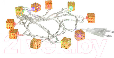 Светодиодная гирлянда VEGAS Нить Металлические кубики 55172 (2м, многоцветный)