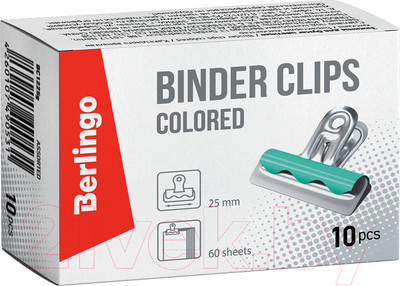 Зажим для бумаги Berlingo BC1225g (10шт, ассорти)