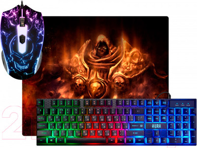 Комплект клавиатура и мышь Defender Singularity MKP-117 / 52117 (с ковриком)