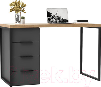 Письменный стол Crafto Кихот Лофт 02 120x60x75 (графит/дуб)