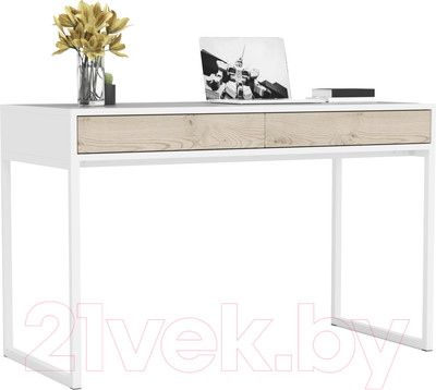 Письменный стол Crafto Лорди Лофт 04 120x60x80 (белый/каштан)