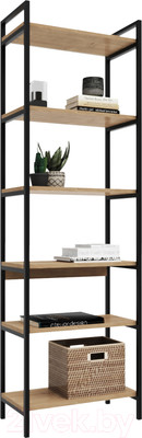 Стеллаж Crafto Симпл Лофт 06 60x32x190 (черный/дуб)