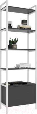 Стеллаж Crafto  Бонд Мини Лофт 04 60x32x190 (белый/графит)