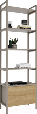 Стеллаж Crafto Бонд Мини Лофт 05 60x32x190 (латте/дуб)