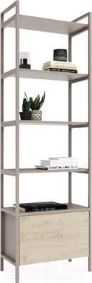 Стеллаж Crafto Бонд Мини Лофт 06 60x32x190 (латте каштан)