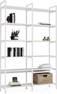 Стеллаж Crafto Симпл Плюс Лофт 01 125x32x190 (белый)