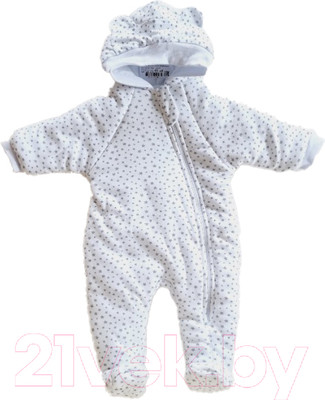 Комбинезон прогулочный детский Sofi Узоры / 3023-Б (р.62, белый)