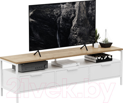 Тумба Crafto Фрида 02 154x40x47 (дуб/белый)