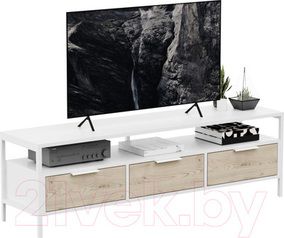 Тумба Crafto Фрида 04 154x40x47 (белый/каштан)