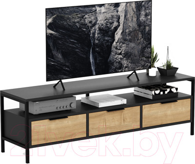 Тумба Crafto Фрида 10 154x40x47 (графит/дуб)