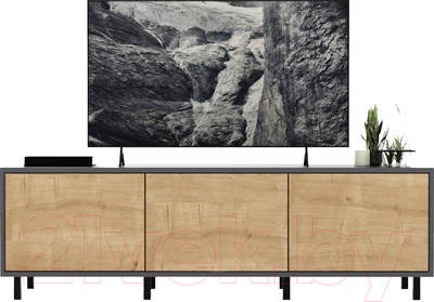 Тумба Crafto Анри 07 150x38x47 (графит/дуб)