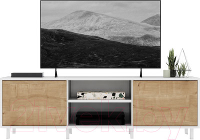 Тумба Crafto Анри Лайт 02 150x38x47 (белый/дуб)