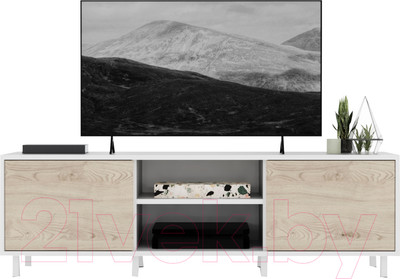 Тумба Crafto Анри Лайт 03 150x38x47 (белый/каштан)