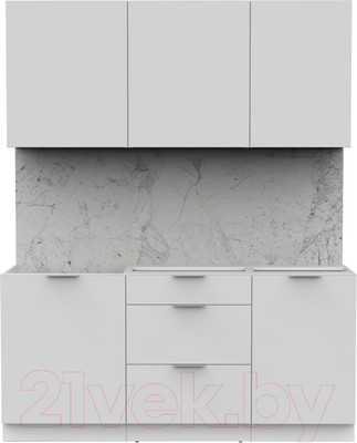 Кухонный гарнитур Интермебель Микс Топ-3 1.7м без столешницы (белый премиум)