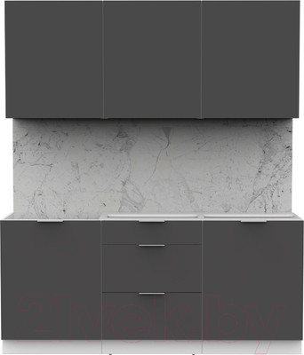 Кухонный гарнитур Интермебель Микс Топ-4 1.8м без столешницы (графит серый)