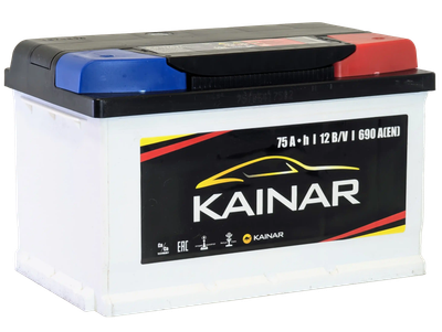 Автомобильный аккумулятор Kainar 75 R+ низкий / 075 12 20 02 0141 05 06 0 L (75 А/ч)