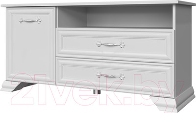 Тумба Bravo Мебель Грация 1300 1дв 2ящ (белый/белый)