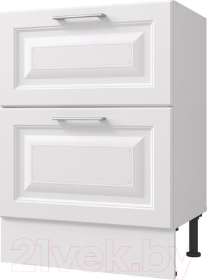 Шкаф-стол кухонный Горизонт Мебель Классик 80 2 ящика (белый эмалит)