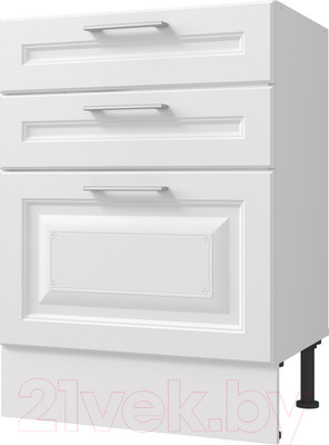 Шкаф-стол кухонный Горизонт Мебель Классик 50 3 ящика (белый эмалит)